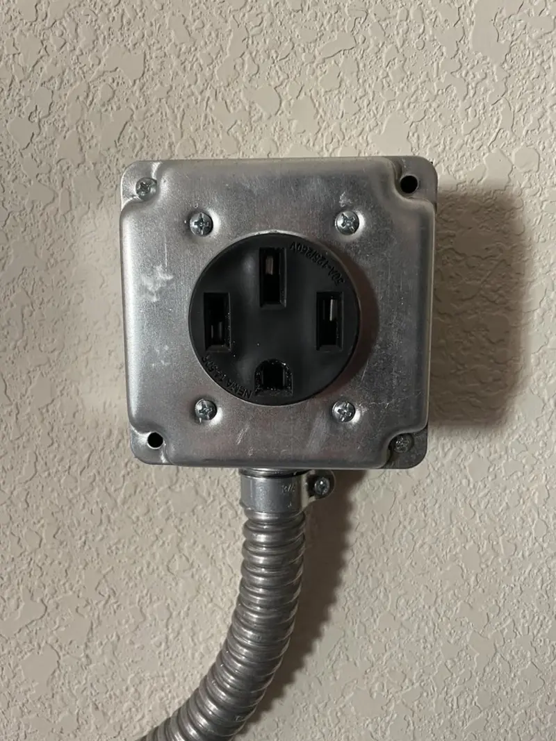 NEMA 14-50 outlet installed for Electrical Panel Upgrade in Green